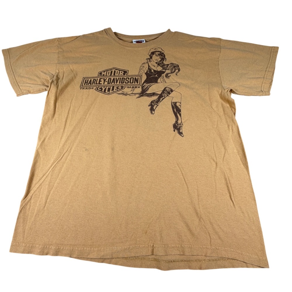 Harley-Davidson Red Rock Las Vegas Pinup T-Shirt Tan Mens L